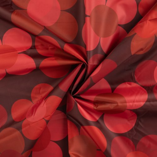 Regenstoff - wasserabweisend - Flowers - bordeaux/red