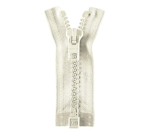 Reißverschluss - teilbar - 60cm - weiß - Opti Werra