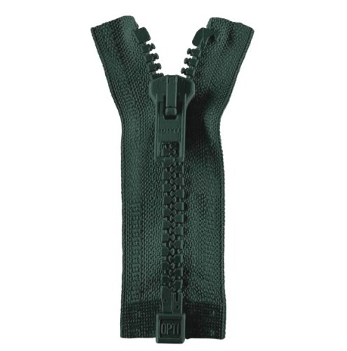 Reißverschluss - teilbar - 60cm - dunkelgrün - Opti Werra