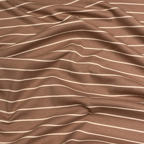 Rib Jersey - Streifen - braun/beige