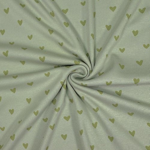 Ripp Jersey - Herzen - Two Tone - dusty green
