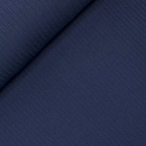 Rippenjersey - uni - marine