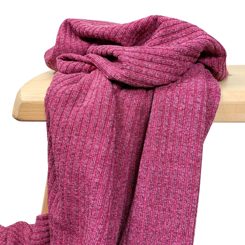 RESTSTÜCK 1,70m !!! - Rippen Strick - melange - pink