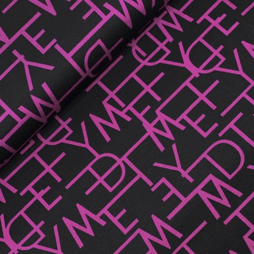 Preview: RESTSTÜCK 1,50m !!! - Romanit Jersey - Buchstaben - cyclam