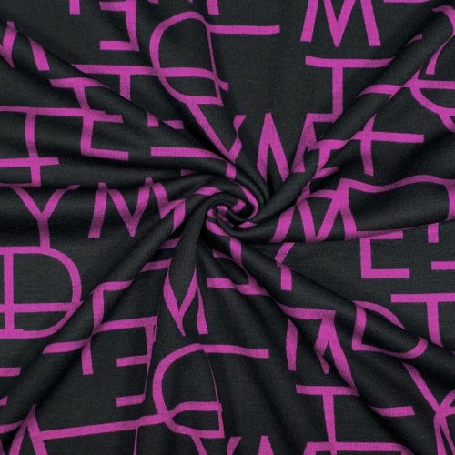 RESTSTÜCK 1,50m !!! - Romanit Jersey - Buchstaben - cyclam