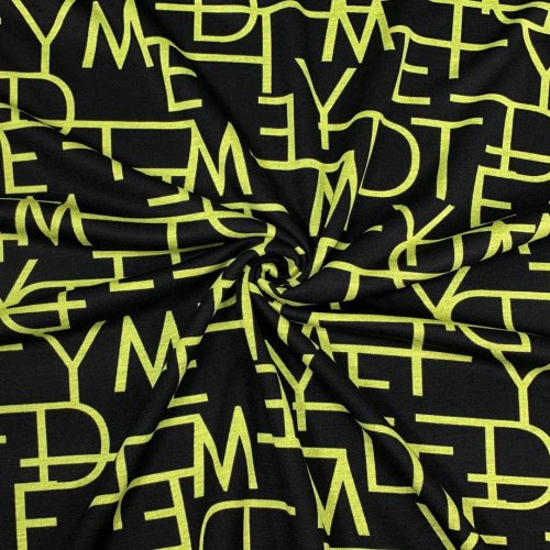 Preview: RESTSTÜCK 0,60m !!! - Romanit Jersey - Buchstaben - lime