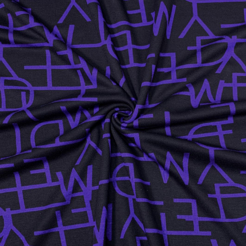 Preview: RESTSTÜCK 1,40m !!! - Romanit Jersey - Buchstaben - purple