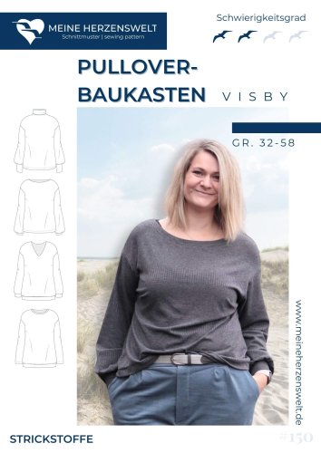 Papierschnittmuster - meine Visby - Pullover Baukasten - Damen - Herzenswelt