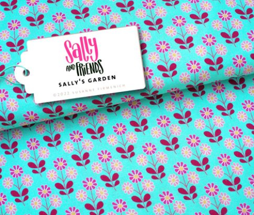 RESTSTÜCK 1,40m !!! - Bio Baumwoll Feinripp - Sallys Garden - Col. 05 - Sally and Friends - Hamburger Liebe - Albstoffe