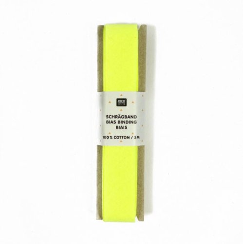Baumwolle Schrägband - 3m - neongelb - Rico Design