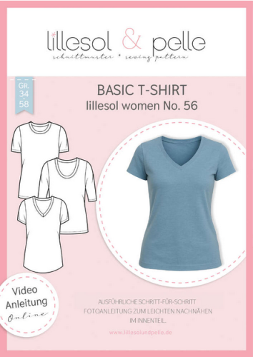 Papierschnittmuster - Basic T-Shirt No. 56 - Damen - Lillesol & Pelle
