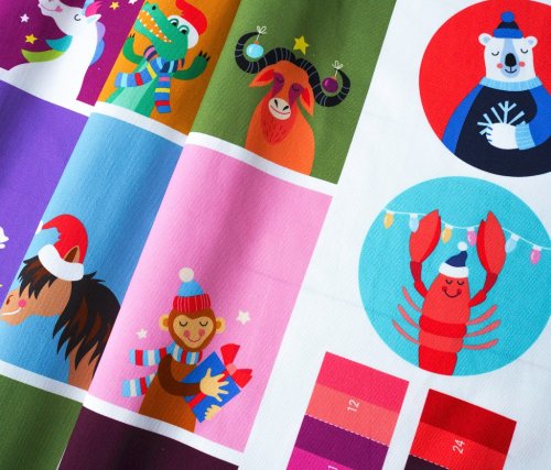 Preview: Bio Canvas - Panel - Advent Calender - Wild Xmas - Hamburger Liebe - Albstoffe