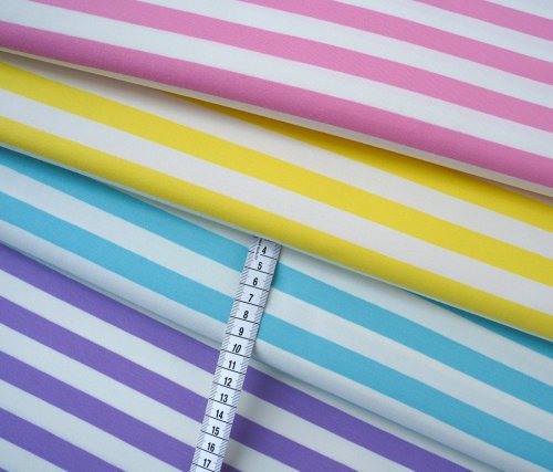 Preview: Bio Ringeljersey - A45/A17 - celeste/meringa - Summer Stripes - Hamburger Liebe - Albstoffe
