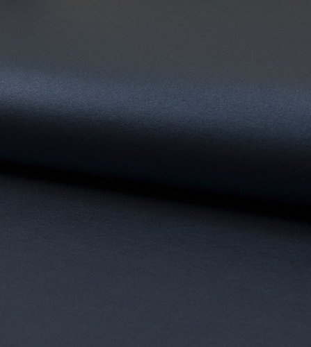 Hosenstoff Kunstleder Stretch - Bianca foil - navy metallic