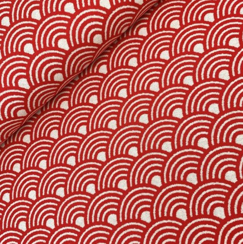 Bio Jacquard - Seigaiha - Col.02 - meringa/flamme - Sakura - Hamburger Liebe