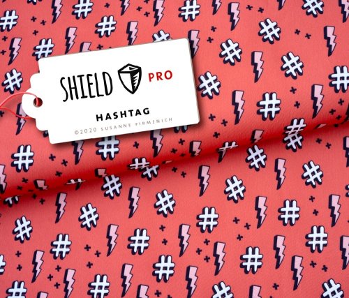 SHIELD Jersey - Col.4 - Hashtag - rot - antimikrobiell - Albstoffe - Hamburger Liebe