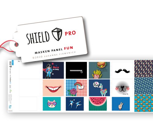 SHIELD PRO Panel - FUN - eckige Masken - Albstoffe - Hamburger Liebe
