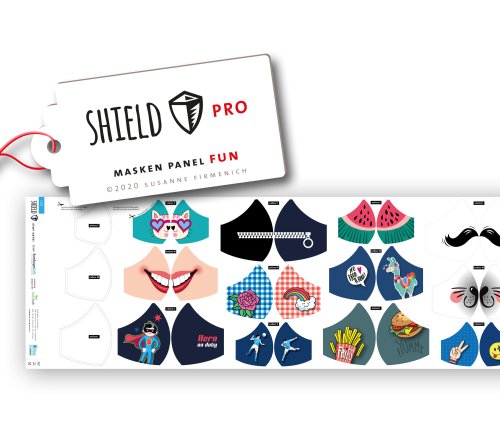 SHIELD PRO Panel - FUN - runde Masken - Albstoffe - Hamburger Liebe