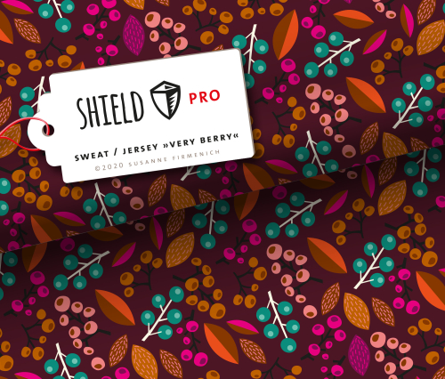 RESTSTÜCK 1,10m !!! - SHIELD PRO Jersey - Very Berry - bordeaux - antimikrobiell - Albstoffe - Hamburger Liebe