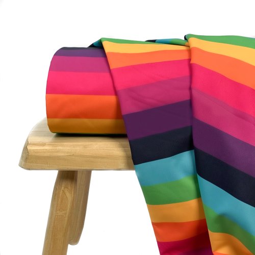 RESTSTÜCK 0,60m !!! - Softshell - Stripes - fuchsia purple ocre