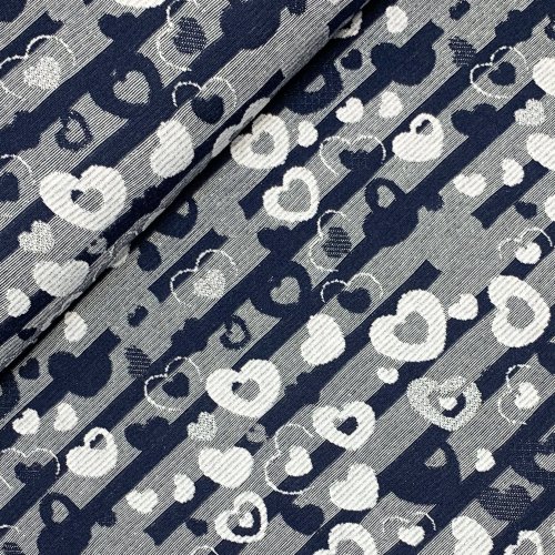 Sommer Jacquard Lurex - Herzen Glitzer