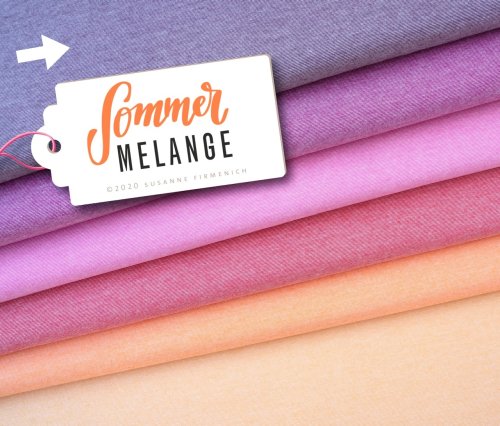 RESTSTÜCK 50cm !!! - Bio Jersey - Summer Mélange - viola/meringa - A85/A17 - Albstoffe - Hamburger Liebe