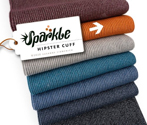 Bio Schlauchbündchen - Hipster Cuff - nepal Glitzer kupfer - A76 - Sparkle - Hamburger Liebe - Albstoffe