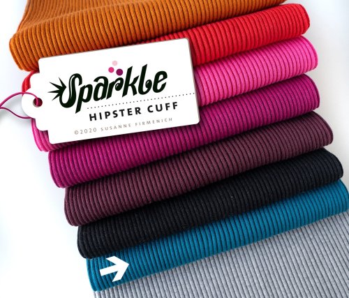 Bio Schlauchbündchen - Hipster Cuff - petrol - A12 - Sparkle - Hamburger Liebe - Albstoffe