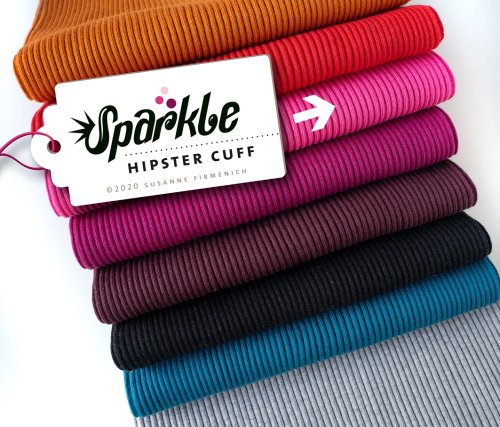 RESTSTÜCK 0,50m !!! - Bio Schlauchbündchen - Hipster Cuff - ortensia - A55 - Sparkle - Hamburger Liebe - Albstoffe