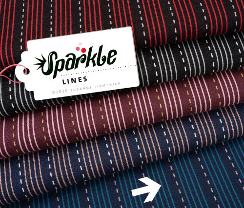 RESTSTÜCK 95cm !!! - Bio Jacquard - Lines - Col. 05 - Sparkle - Hamburger Liebe - Albstoffe