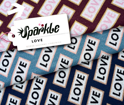 RESTSTÜCK 0,35m !!! - Bio Jacquard - Love - Col. 01 - Sparkle - Hamburger Liebe - Albstoffe