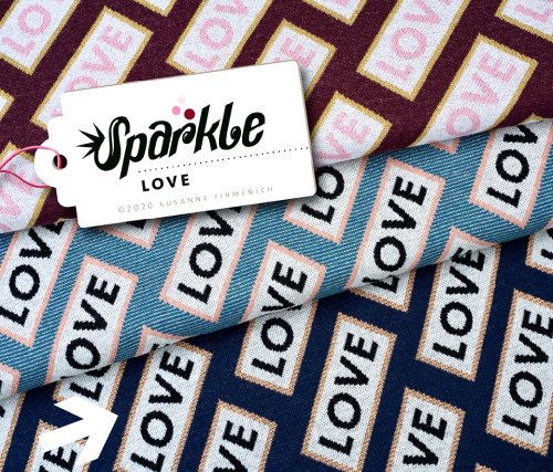 Bio Jacquard - Love - Col. 03 - Sparkle - Hamburger Liebe - Albstoffe
