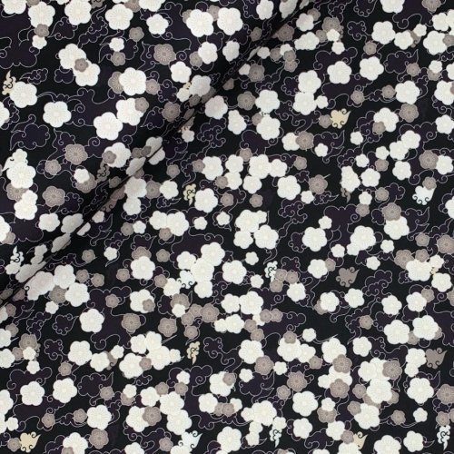 Sportjersey - bi-elastisch - Blossom Flower- black grey