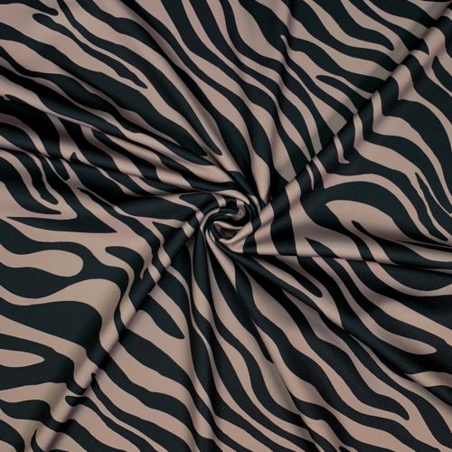Sportjersey - bi-elastisch - Zebra - matt - taupe/black
