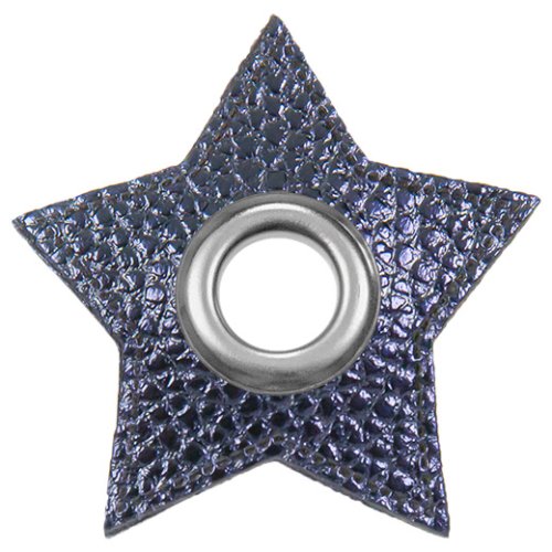 Kunstlederösen - Patches - Stern - marine metallic