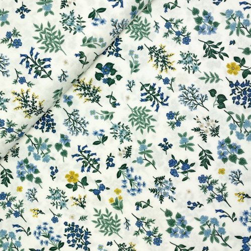 Baumwolle - Strawberry Fields Hawthorne - Periwinkle - by Rifle Paper Co.