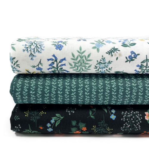 Preview: RESTSTÜCK 0,80m !!! - Baumwolle - Strawberry Fields Laurel Stripe - Hunter - by Rifle Paper Co.