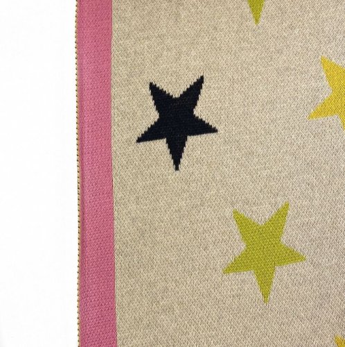 RESTSTÜCK 0,90m !!! - Strickstoff Jacquard - beige Sterne