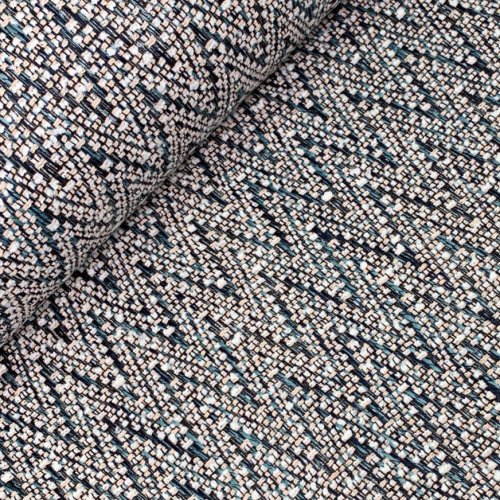 Preview: RESTSTÜCK 1,70cm !!! - Struktur Jacquard Mantelstoff - Kenzie - marine/petrol