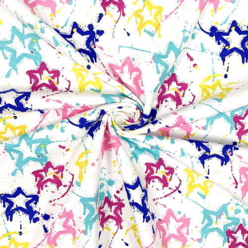 Preview: RESTSTÜCK 0,50m !!! - Summersweat - Stars - multicolor