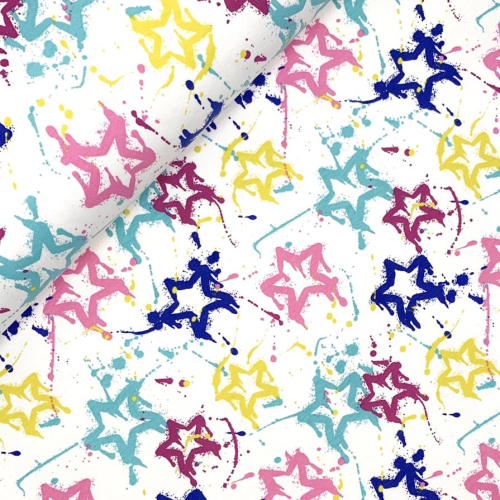 RESTSTÜCK 0,50m !!! - Summersweat - Stars - multicolor