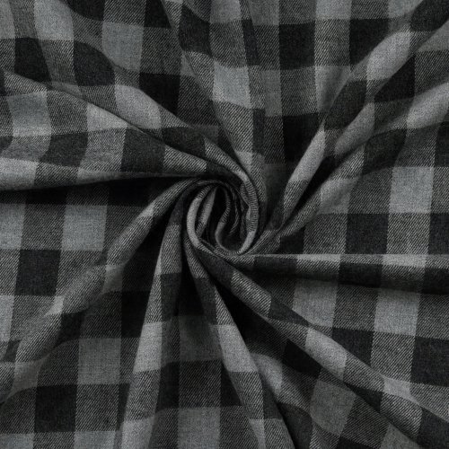 Baumwoll Flanell - Sveta - anthrazit/grau