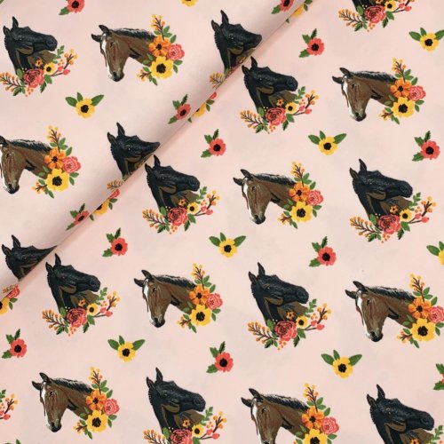 French Terry - Flower Horse - nude