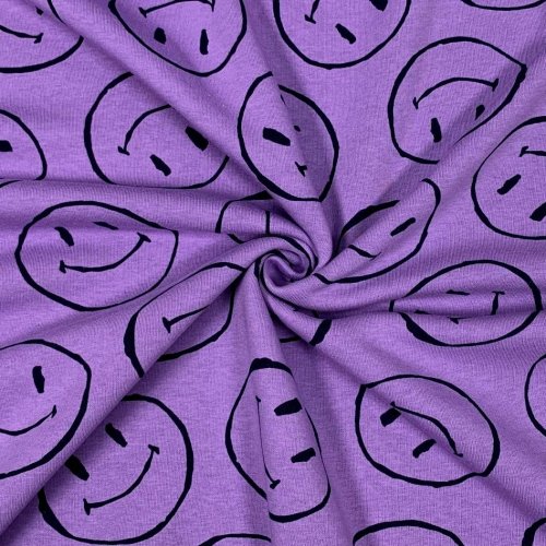 Sweat brushed - Happy Face - lilac