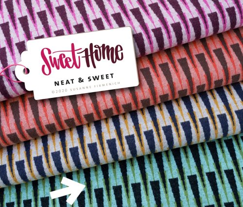 RESTSTÜCK 50cm !!! - Bio Jacquard - Neat & Sweet - Col. 04 - verdino/black - Sweet Home - Hamburger Liebe - Albstoffe