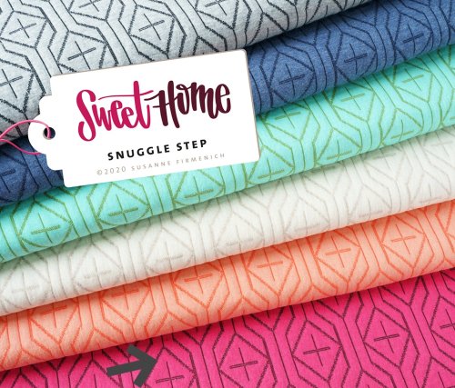 RESTSTÜCK 1,70m !!! - Bio Jacquard Stepper - Snuggle Step - azalea/bordeaux - Sweet Home - Hamburger Liebe