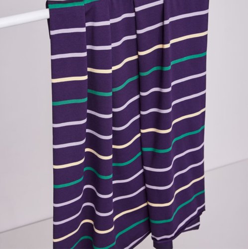 RESTSTÜCK 1,50m !!! - Nova Stripe mit TENCEL™ Modal - purple night - meetMilk