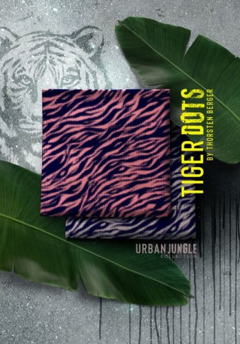 RESTSTÜCK 80cm !!! - Viskose - Tiger Dots - koralle dunkelblau - Urban Jungle - Swafing by Thorsten Berger