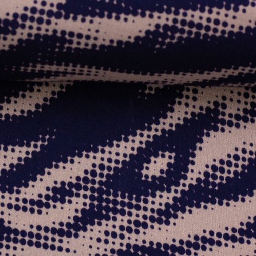 Preview: RESTSTÜCK 2,30m !!! - Viskose - Tiger Dots - beige dunkelblau - Urban Jungle - Swafing by Thorsten Berger