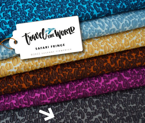 Bio Jacquard - Safari Fringe - A89/A90 - sabbia/mokka - Travel the World - Hamburger Liebe - Albstoffe